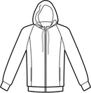 Felpa unisex con zip e cappuccio