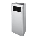 Posacenere gettacarta rettangolare con coperchio Inox